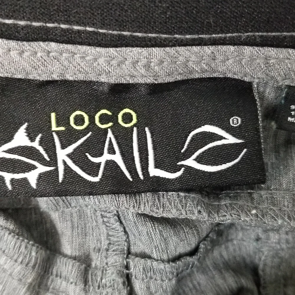 Loco Kailu Shorts Mens 36 Gray Hybrid Board Shorts Performance Cargo Neon Zipper